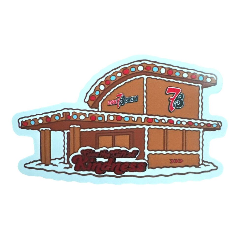 7 Brew Gingerbread Give The Gift Of Kindness 7 Days Christmas Sticker 11/11/25